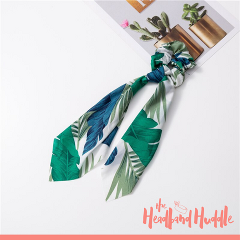 Birds of Paradise Palm Lush Green Ponytail Scarf