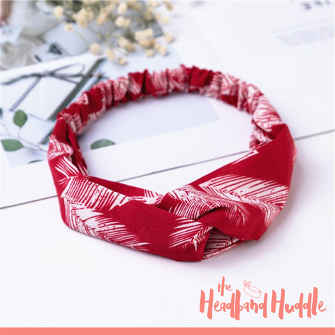 Crimson Feather Chiffon Headband