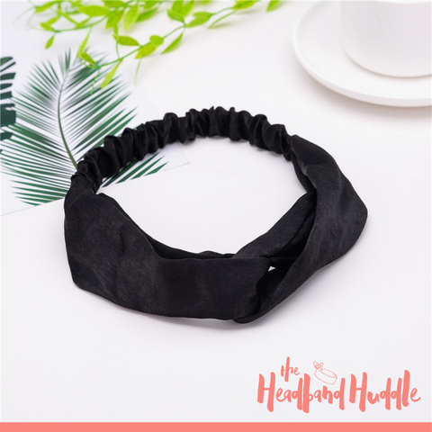 Vintage Velvet Onyx Black Headband