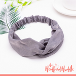 Vintage Velvet Pebble Grey Headband