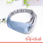 Aquamarine x Dove Grey Dual Tone Silk Headband