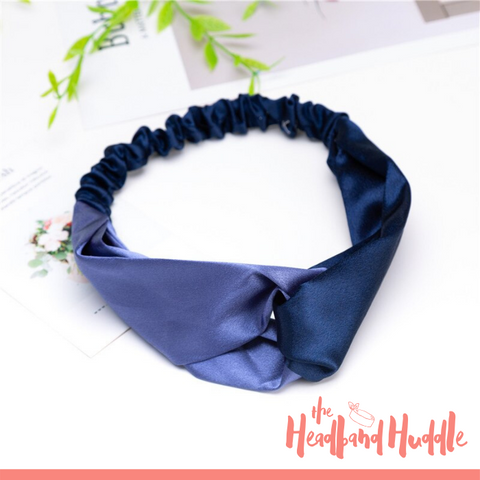 Shades of Blue Dual Tone Silk Headband